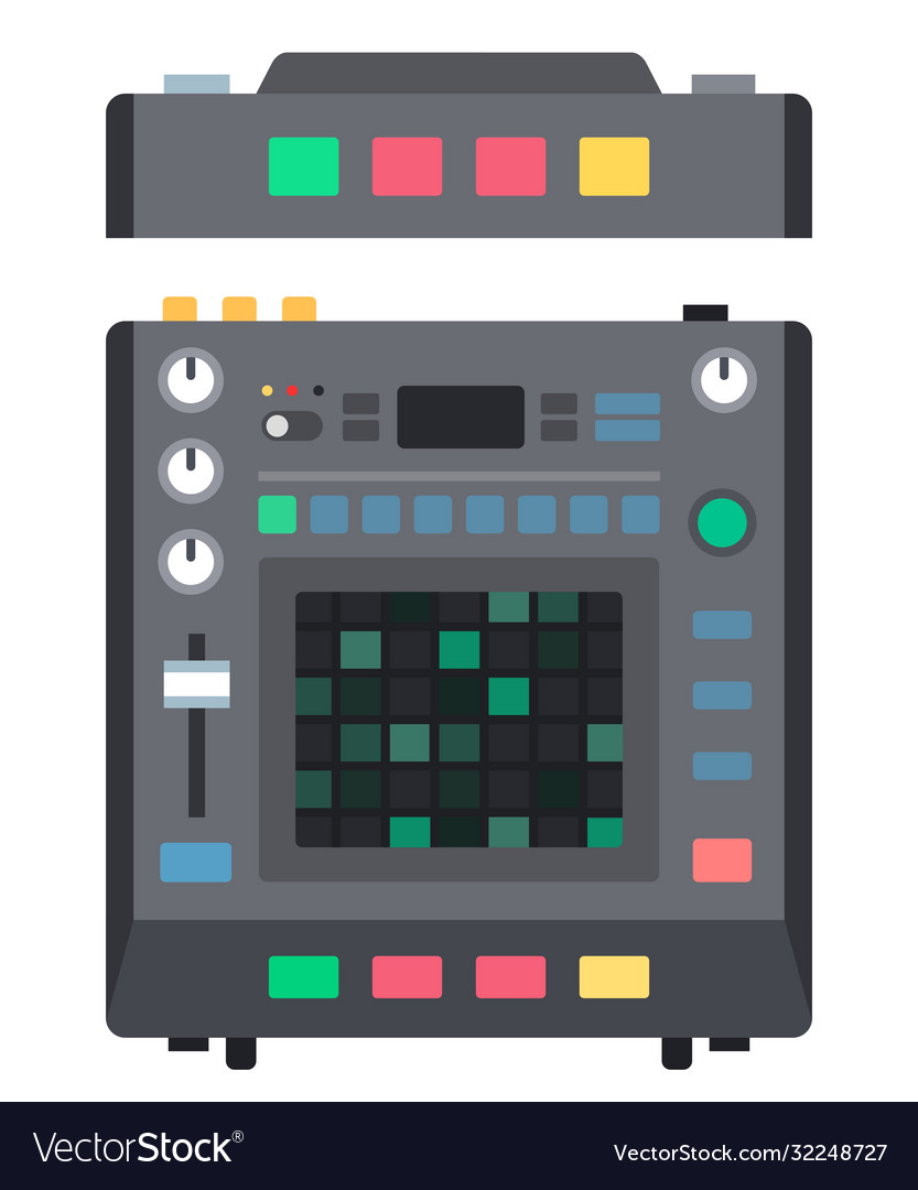 Drum machine instrument for creating music vector image Drum machine instrument for creating music