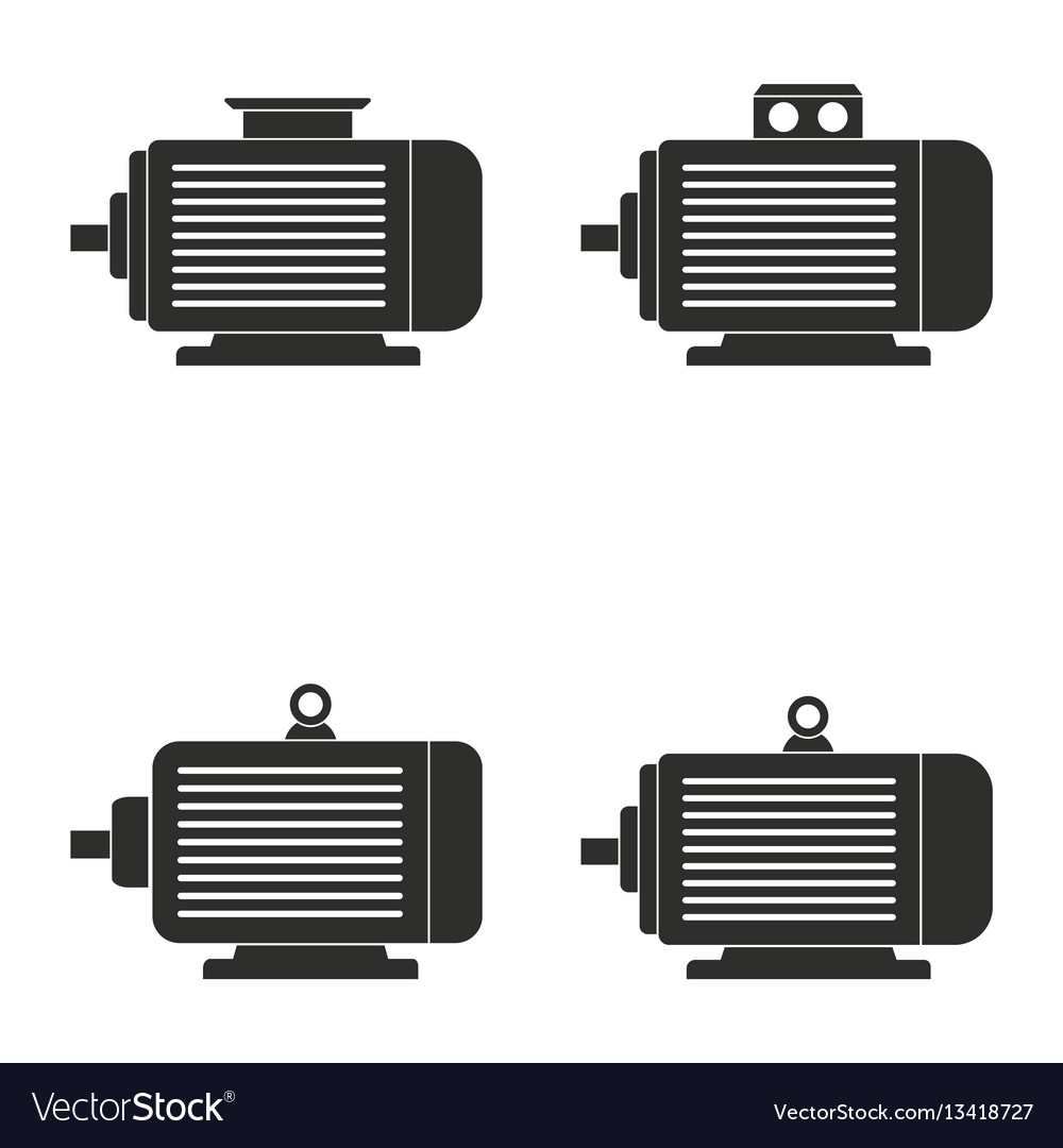 Electric motor icon set Royalty Free Vector Image