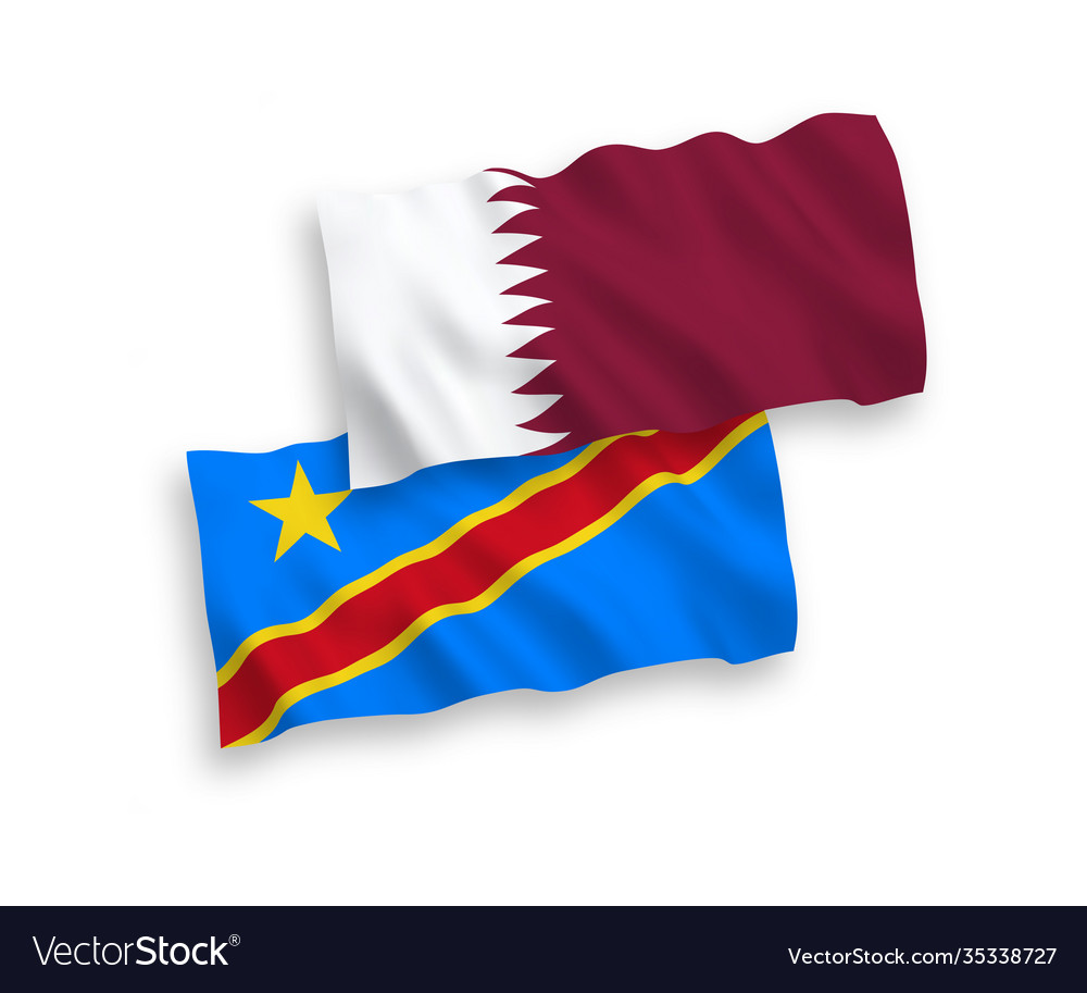 Flags qatar and democratic republic Royalty Free Vector Flags qatar and democratic republic Royalty Free Vector