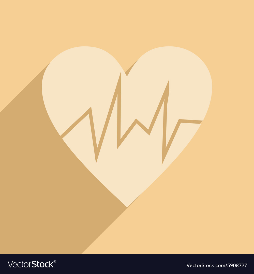 Flat with shadow icon and mobile application pulse