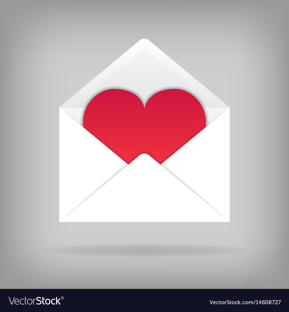 Heart in Open Envelope - Valentine's Day