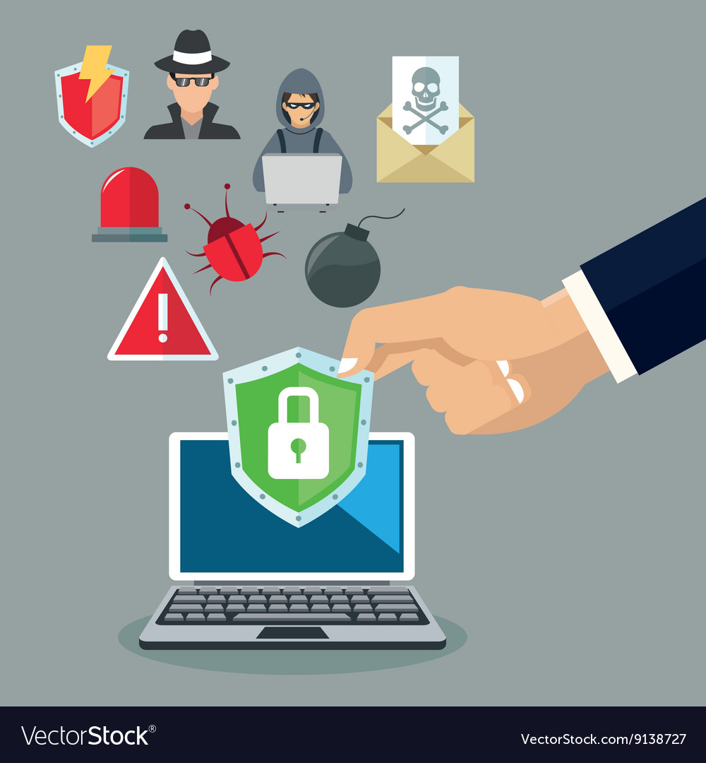 Internet security design system icon colorful
