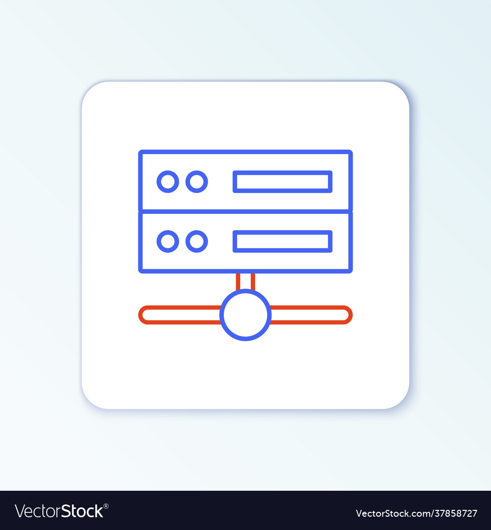 Line server data web hosting icon isolated vector image Line server data web hosting icon isolated