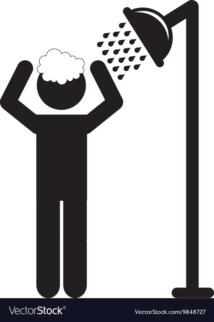 Man taking shower Royalty Free Vector Image - VectorStock