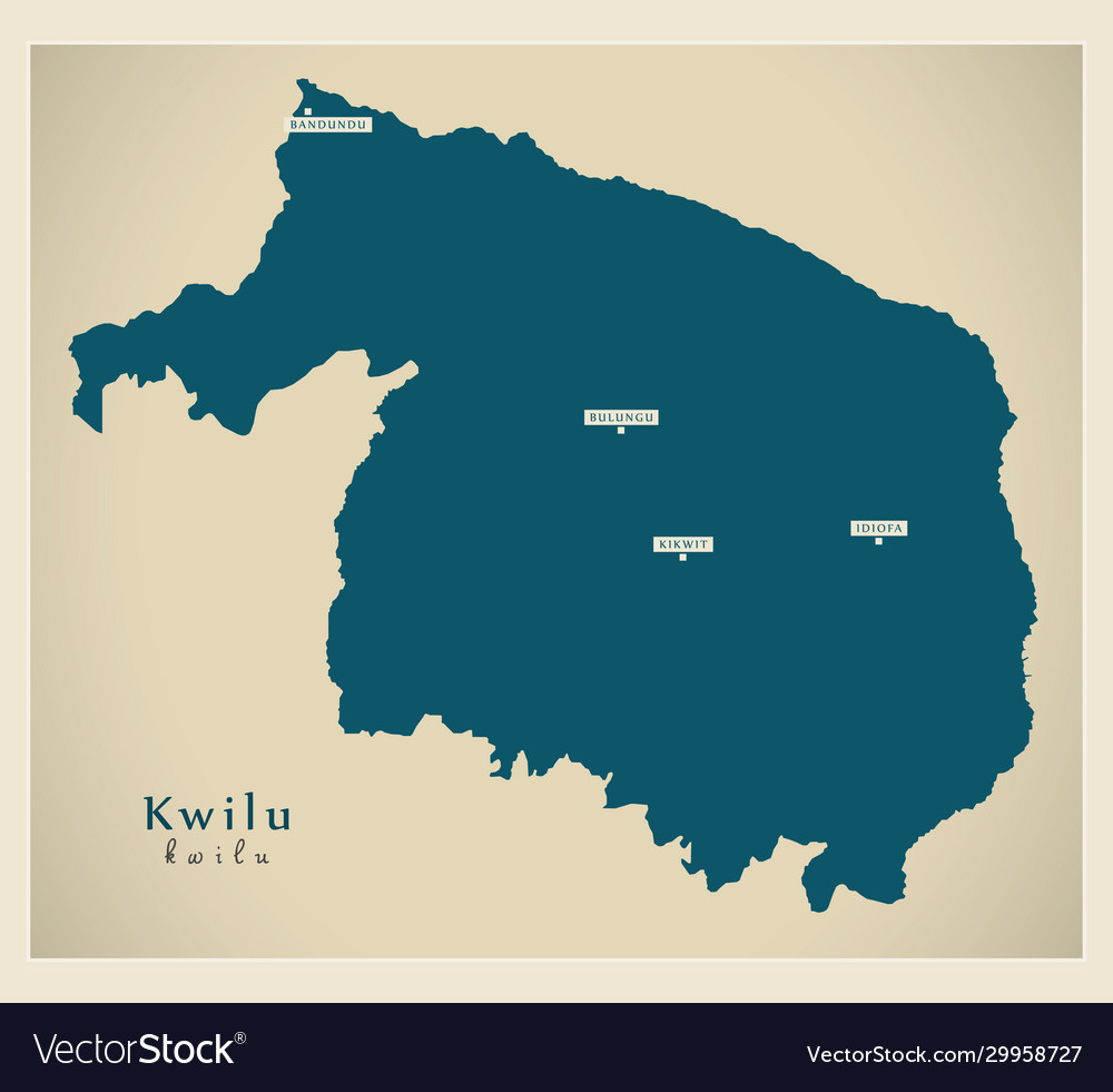 Modern map - kwilu province map dr congo Vector Image