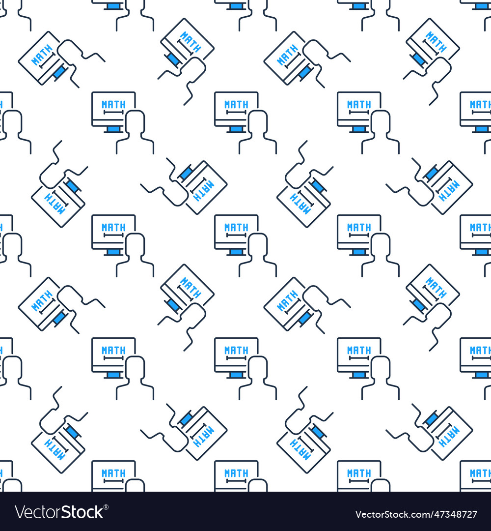 Online mathematics tutoring man and computer math Vector Image