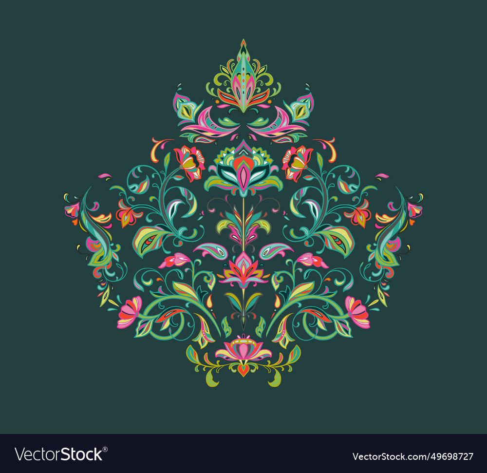 Oriental motif on green background Royalty Free Vector Image