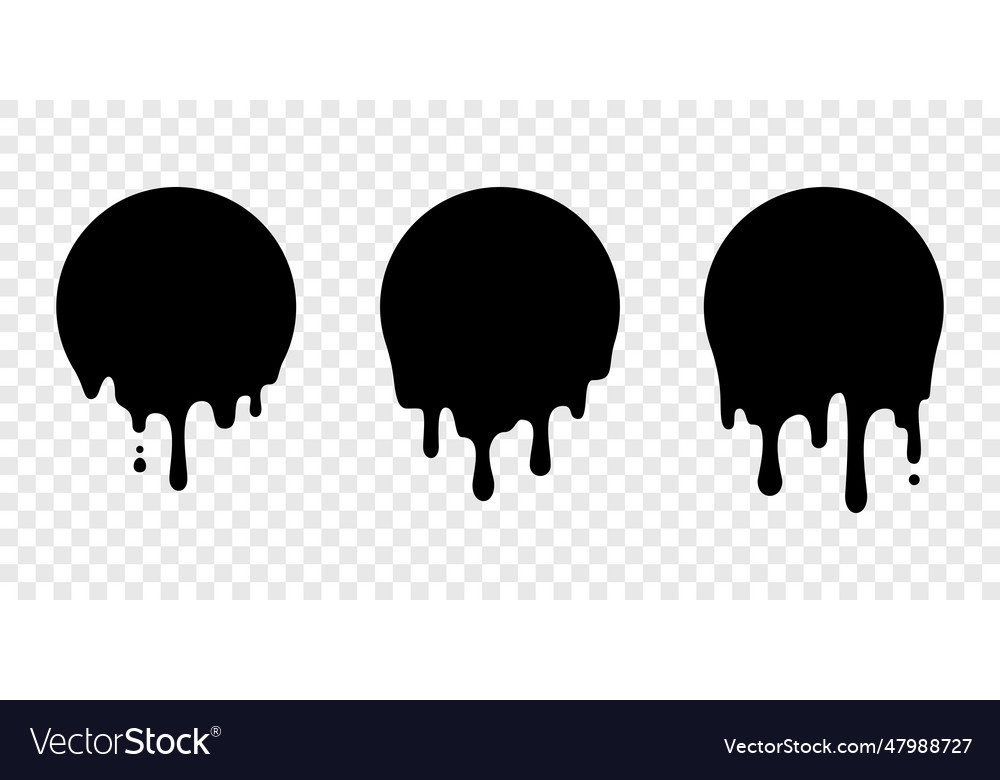 Paint drip sticker circle label liquid drop Vector Image