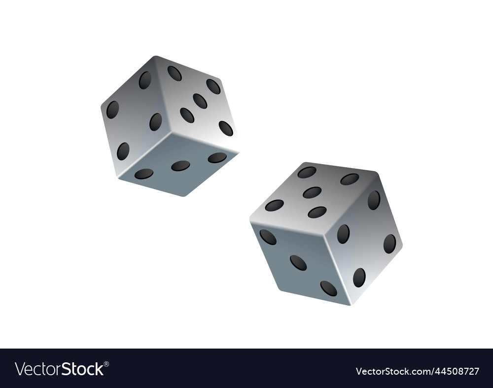 Realistic 3d dice isolated on white background
