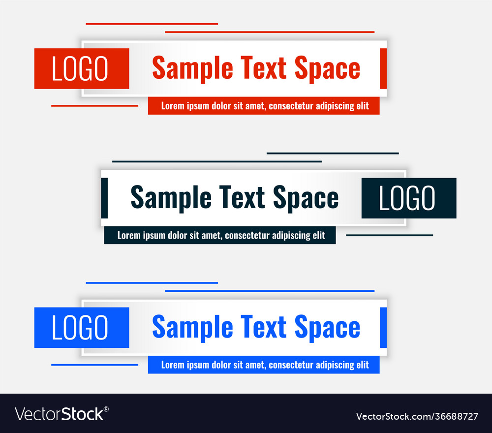 Rectangular lower third modern template design