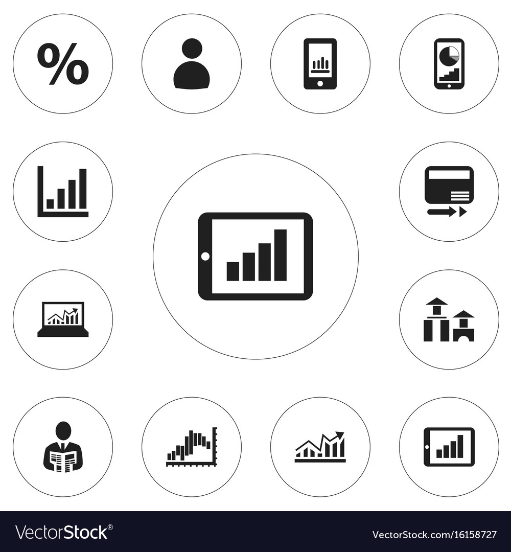 Set of 12 editable statistic icons includes
