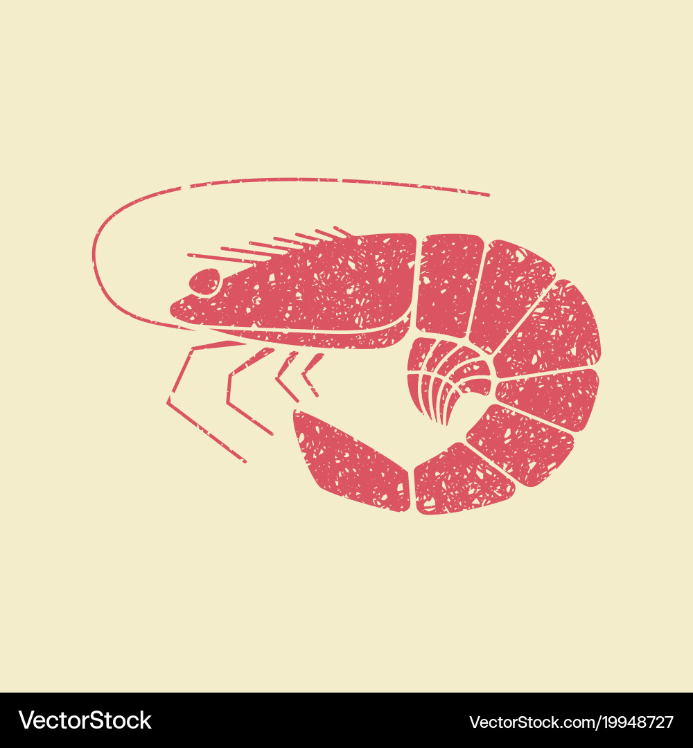 Shrimp flat icon Royalty Free Vector Image - VectorStock