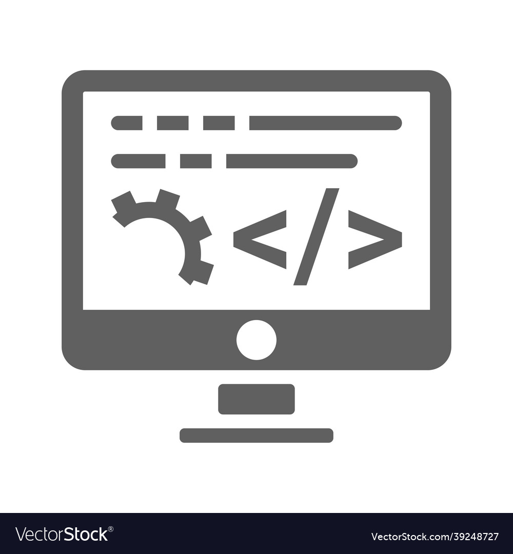 Software coding development icon gray graphics