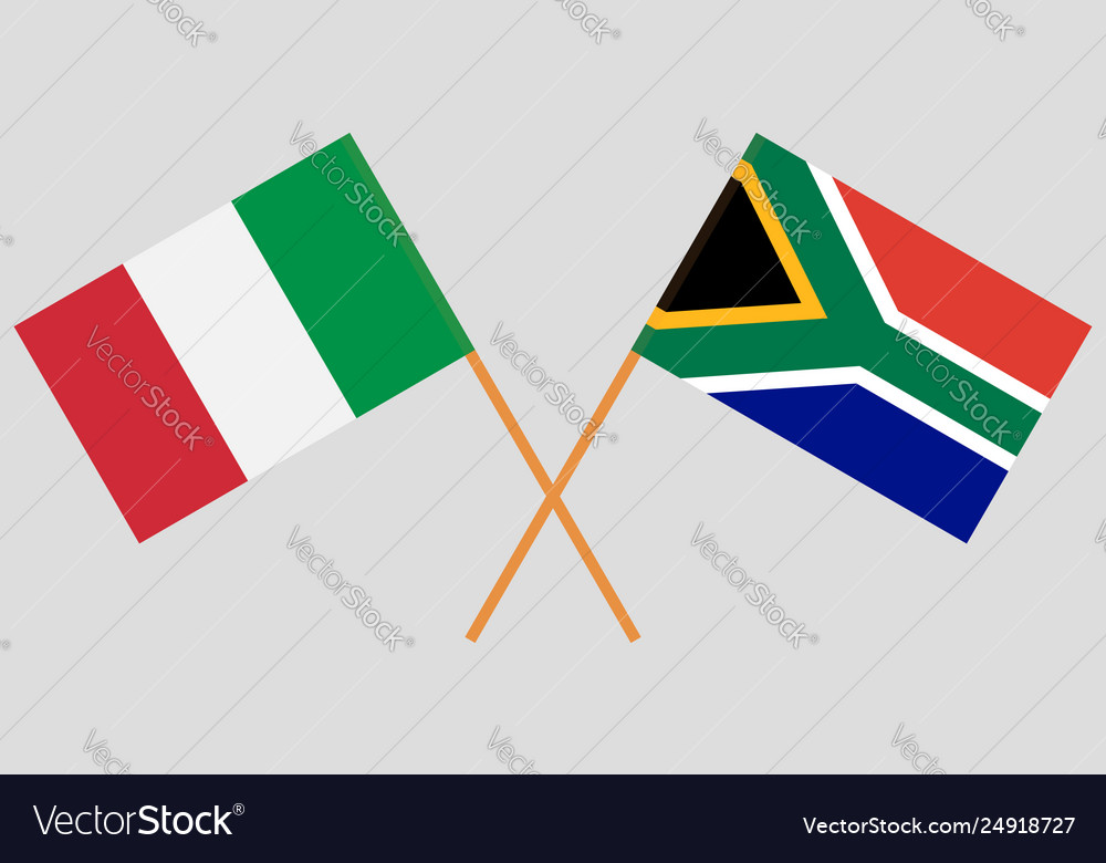 South african and italian flags Royalty Free Vector Image