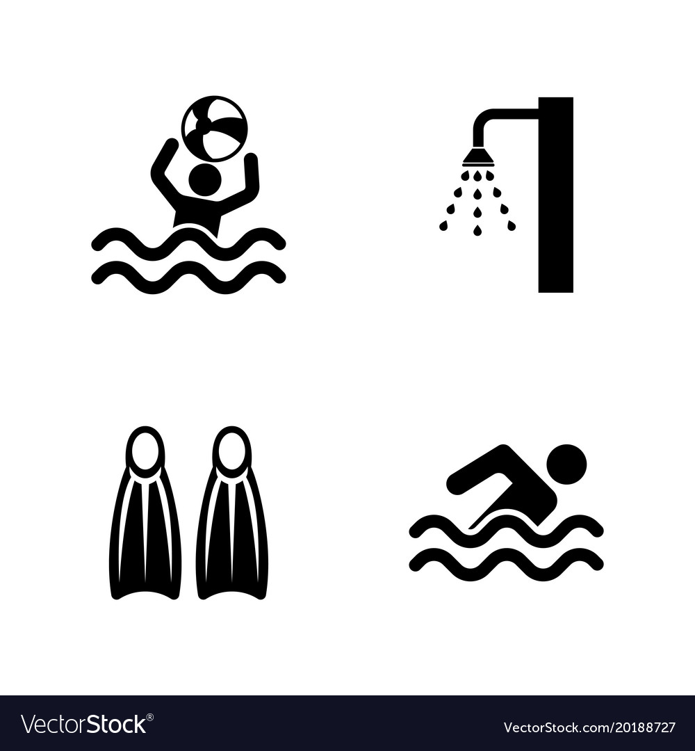 Swimming pool simple related icons Royalty Free Vector Image