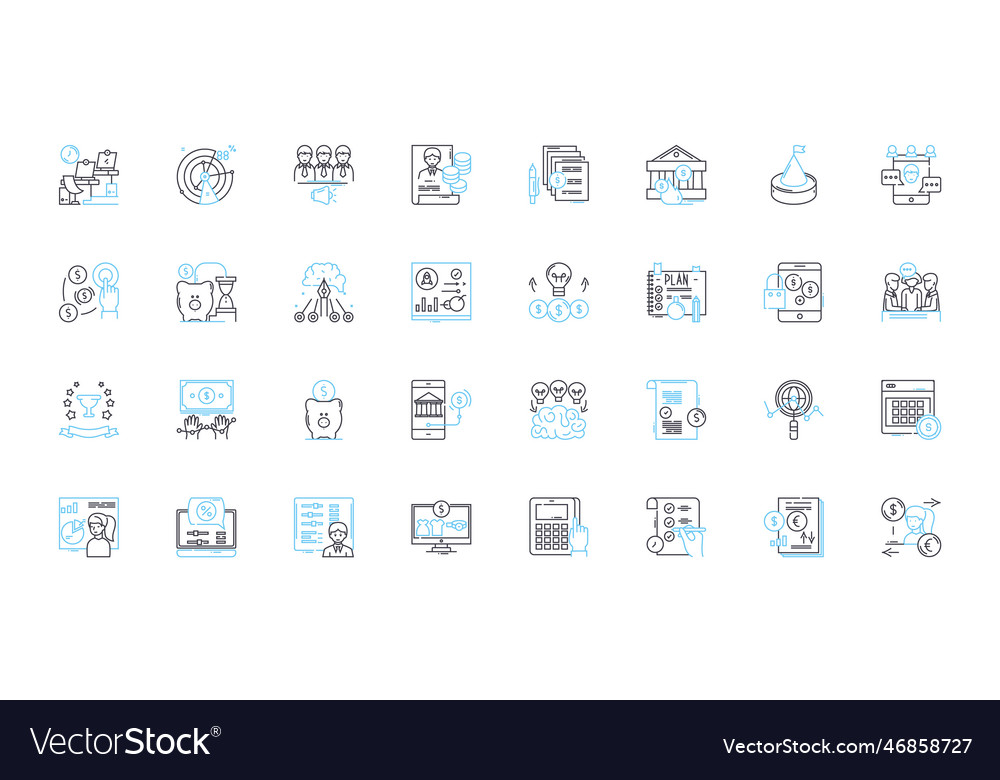 Time management linear icons set prioritization