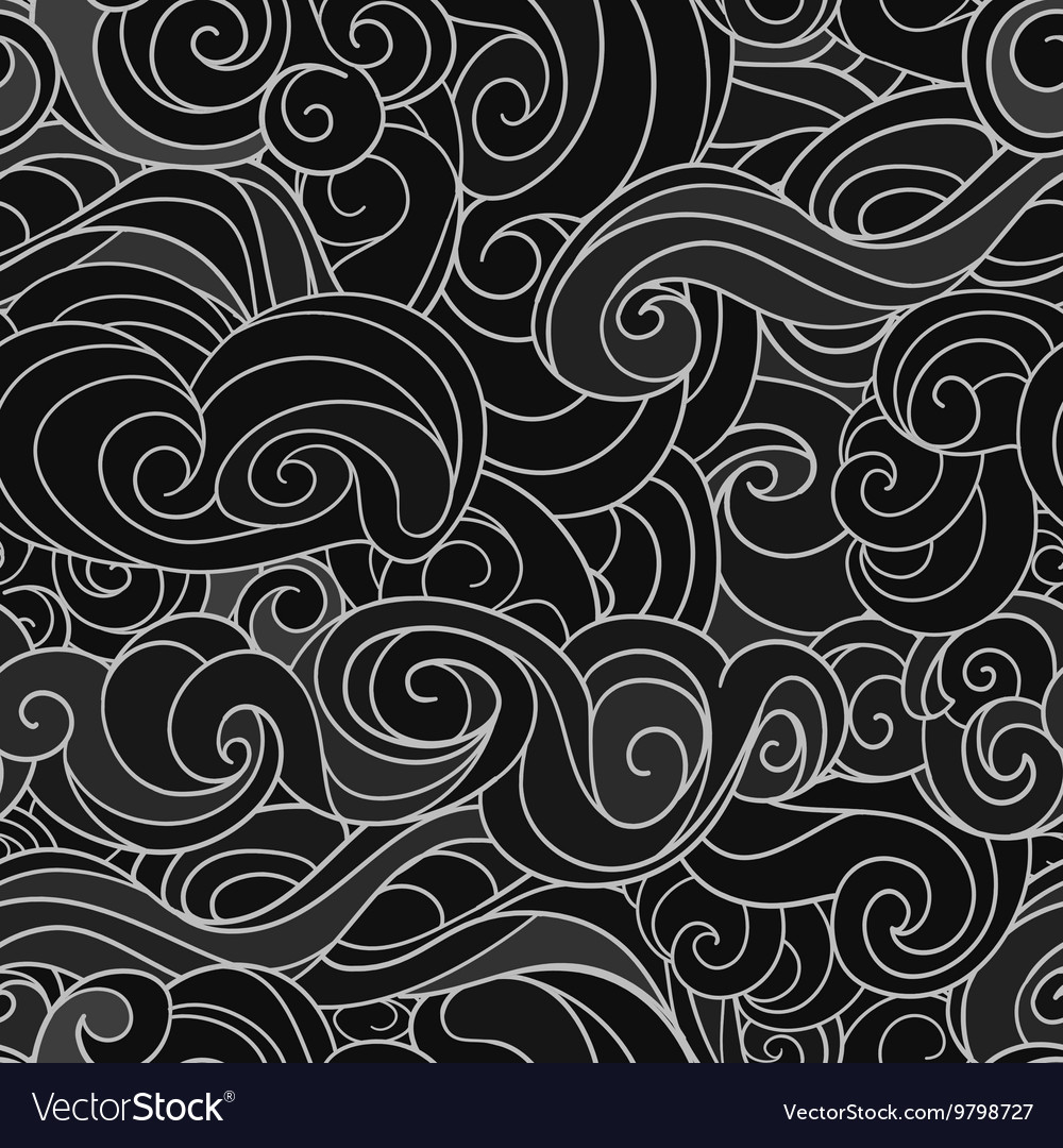 Waving curls seamless pattern