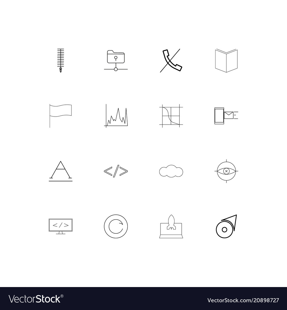 Web linear thin icons set outlined simple