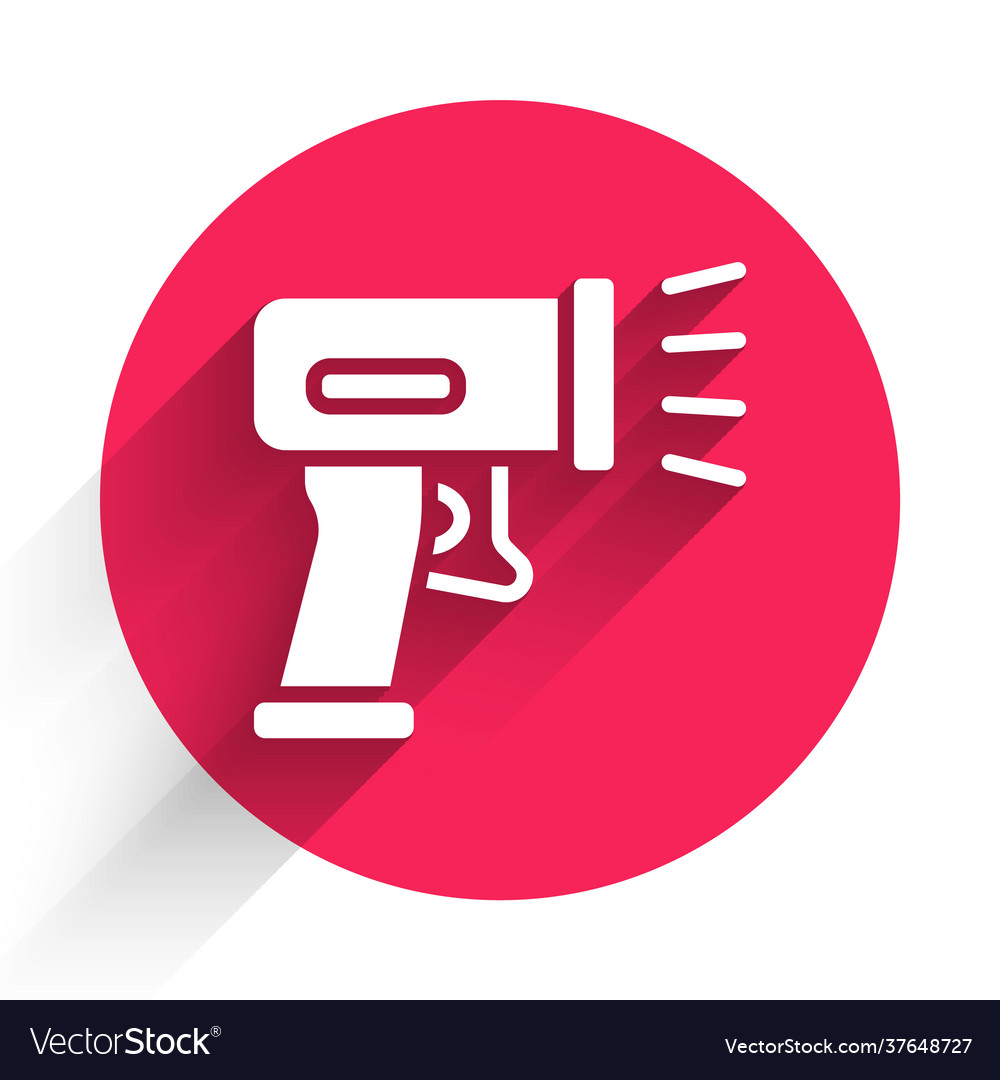 White scanner scanning bar code icon isolated vector image White scanner scanning bar code icon isolated