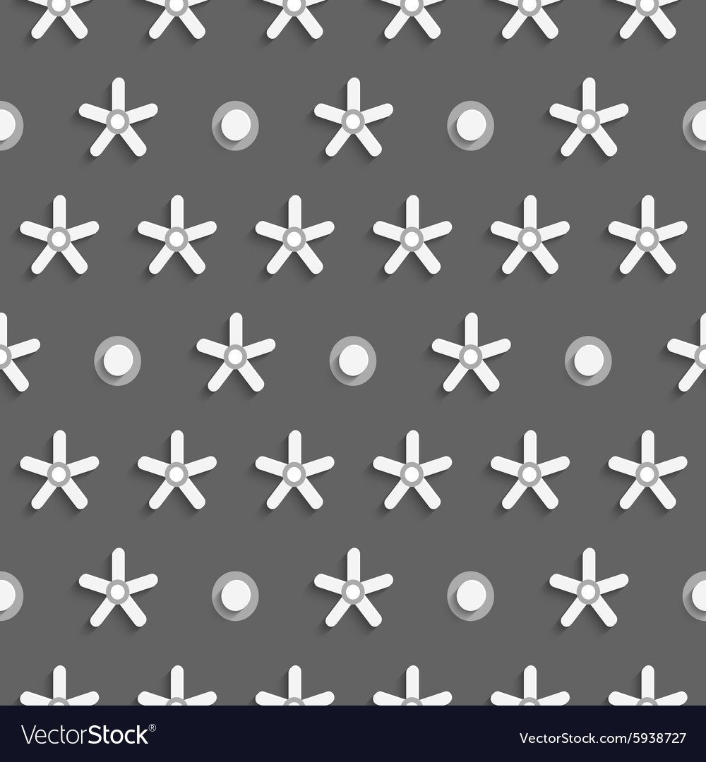 White small snowflake shapes with dots on gray