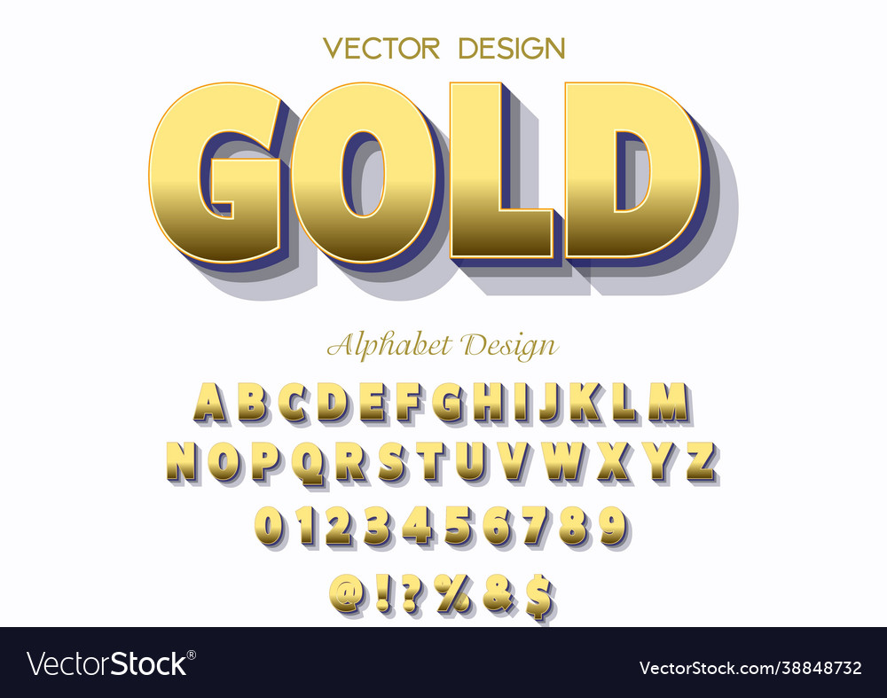 3d font typeface abc typography Vector Image 3d font typeface abc typography