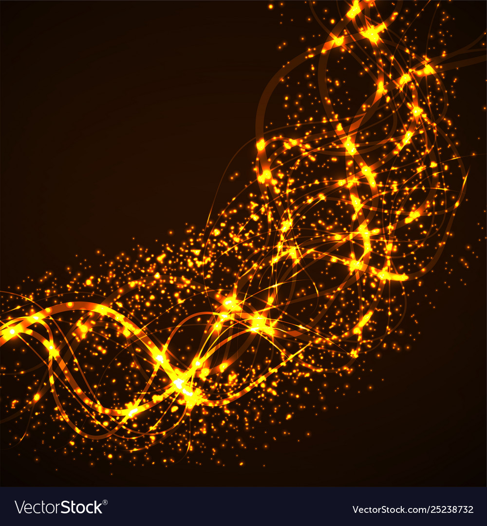 Abstract glowing wavy lines and lights particle