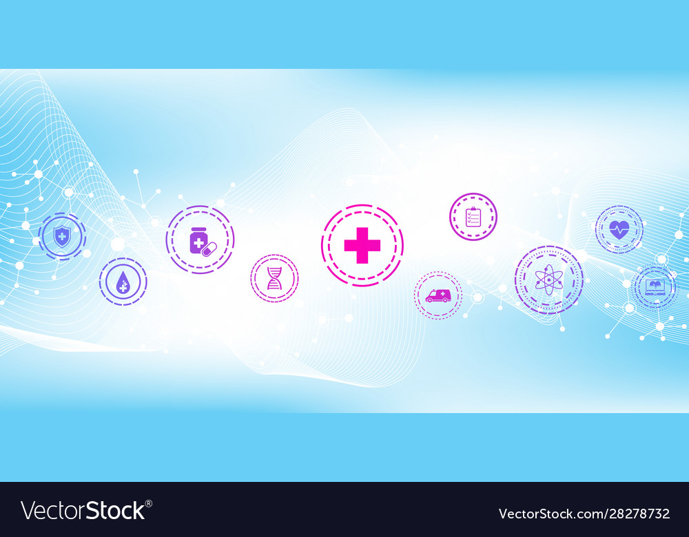 Abstract Health Care Banner Template With Flat Vector Image