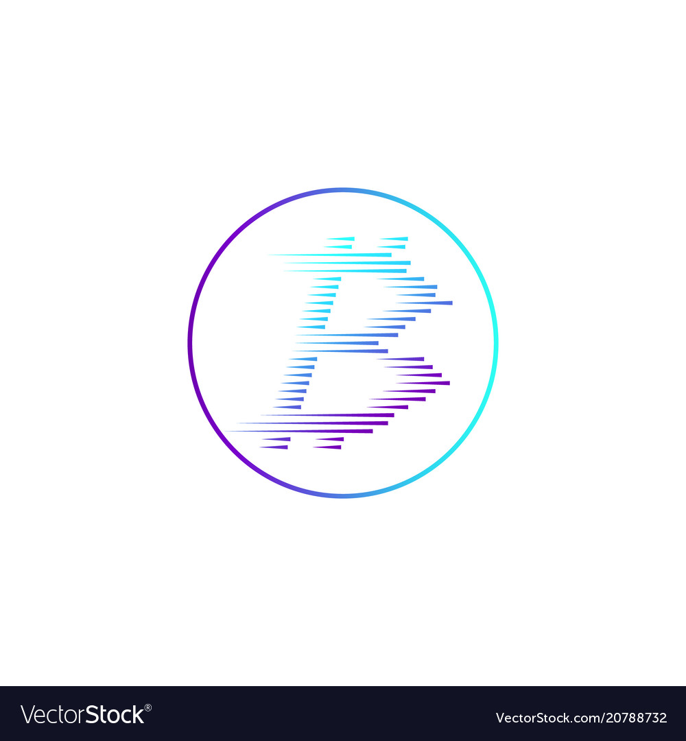 Bitcoin coin with fast speed motion lines vector image Bitcoin coin with fast speed motion lines