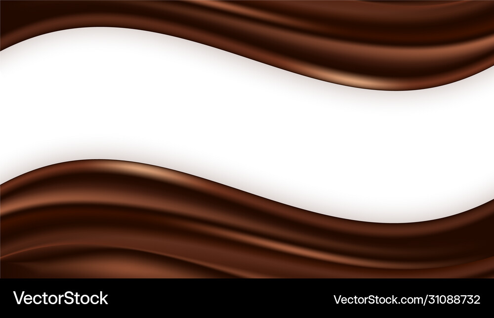 Chocolate wave swirl background wavy satin Vector Image