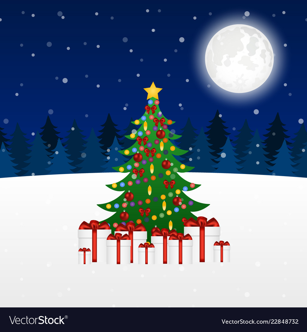 Christmas tree decorated with gifts Royalty Free Vector