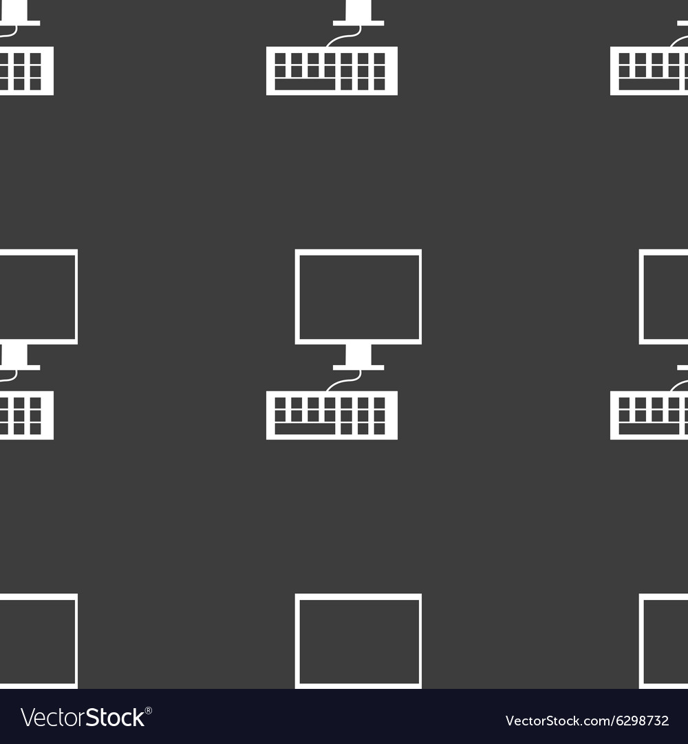 Computer monitor and keyboard icon seamless