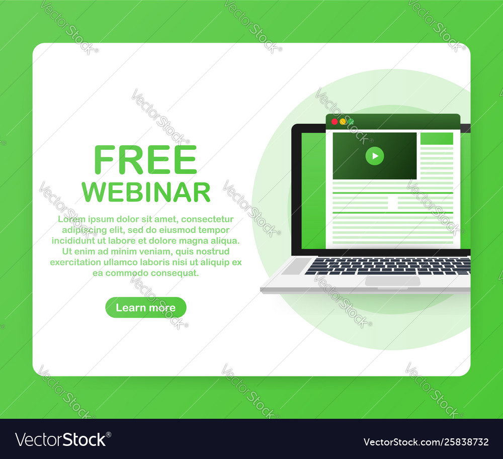 Concept free webinar for web page banner