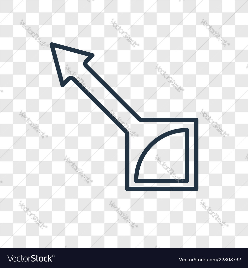 Drag concept linear icon isolated on transparent vector image Drag concept linear icon isolated on transparent