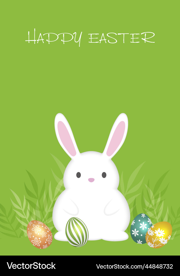 Easter background with an bunny Royalty Free Vector Image