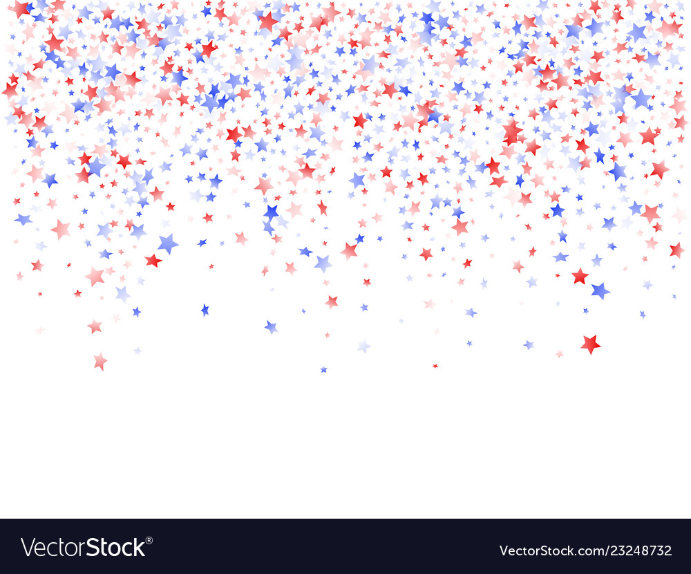 Flying red blue white star sparkles Royalty Free Vector