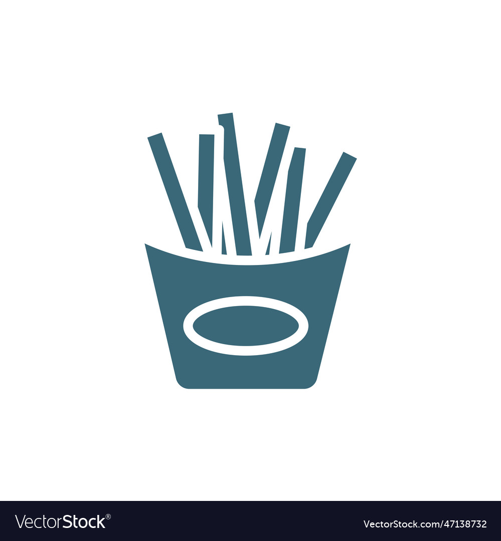 French fries box icon filled