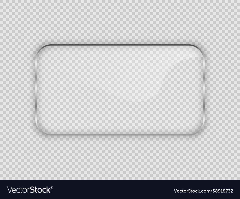 Glass plate in rounded rectangular frame vector image Glass plate in rounded rectangular frame