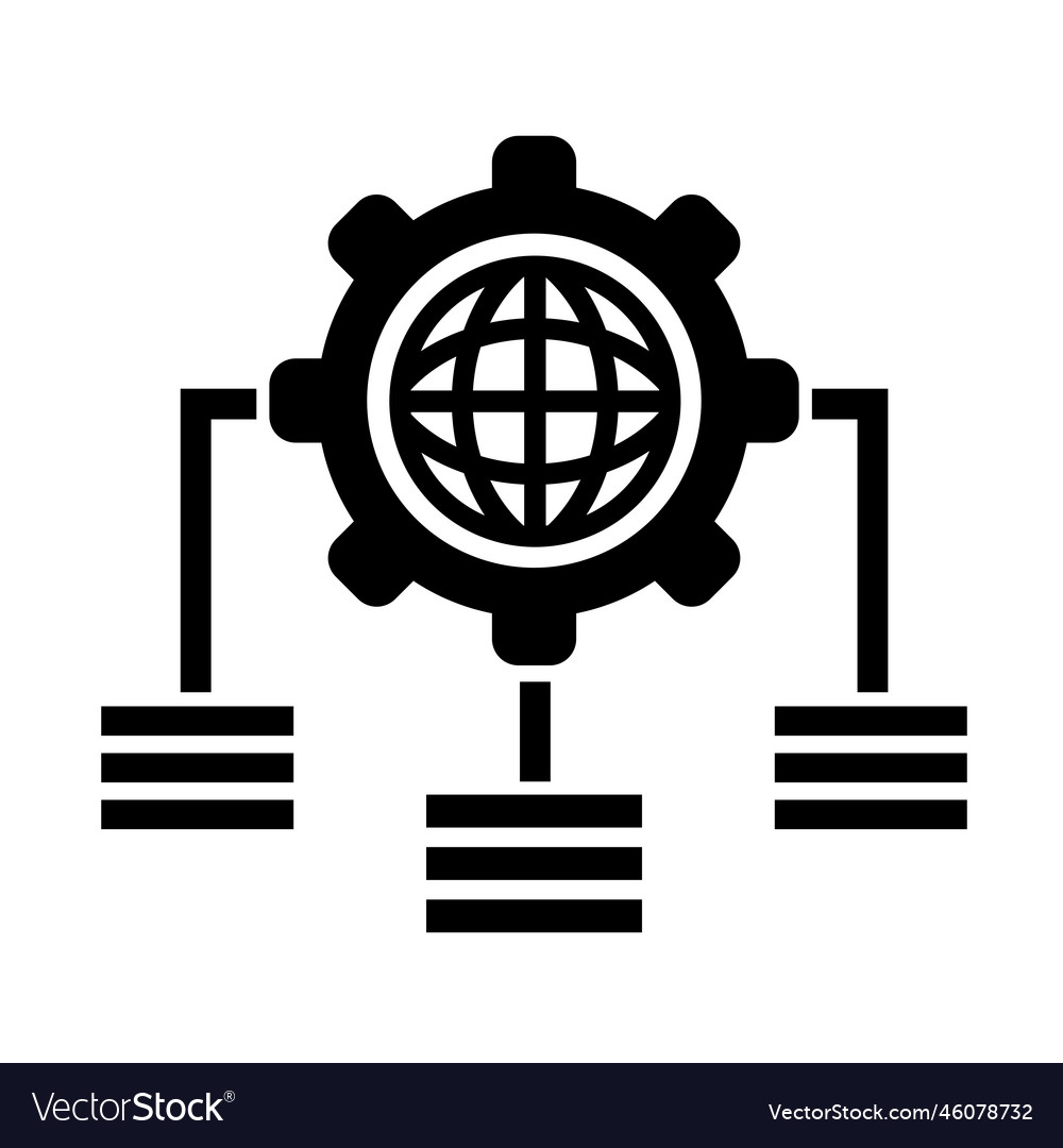 Globe icon and web data transfer technology Vector Image Globe icon and web data transfer technology