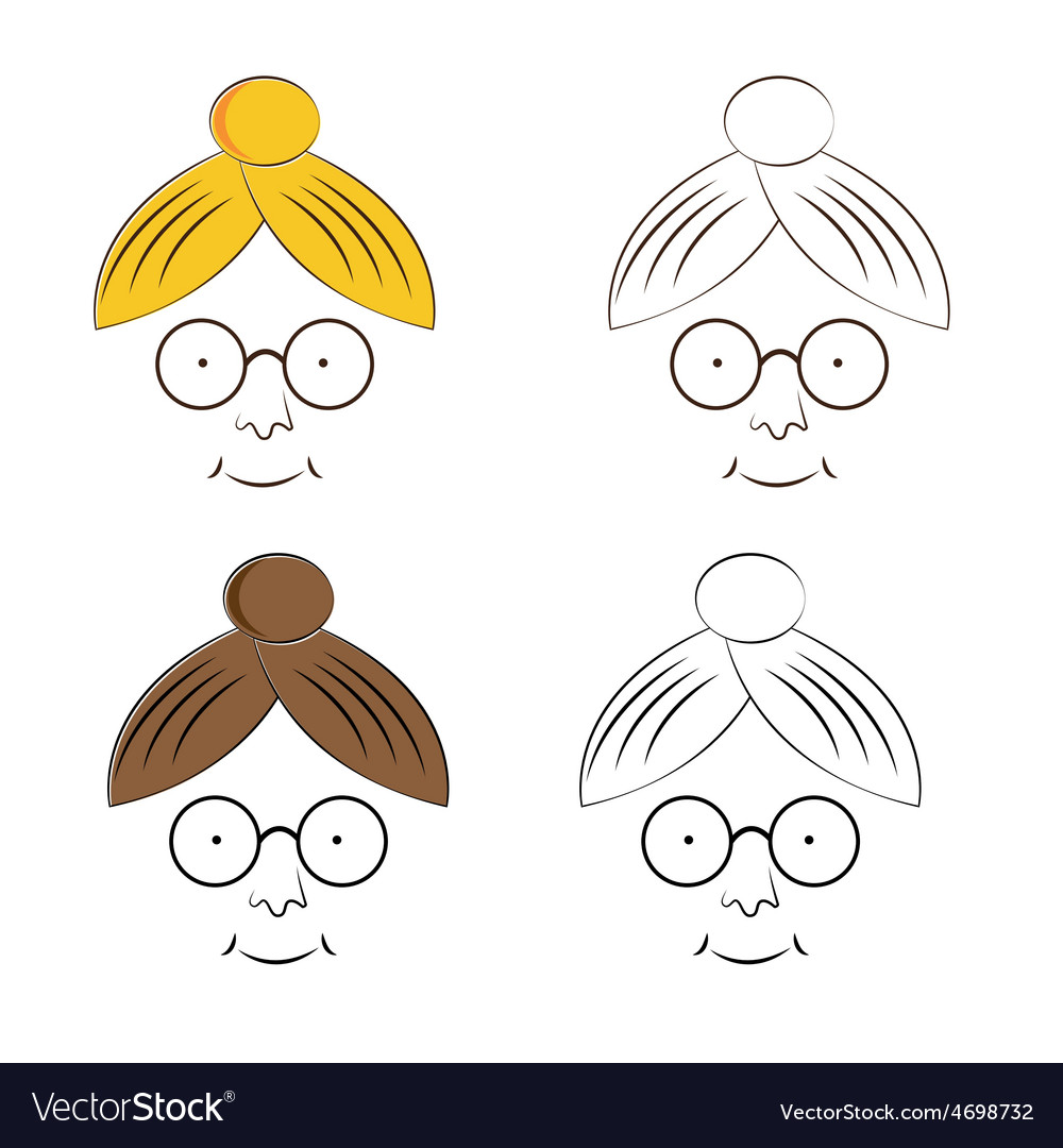 Download Grandma face Royalty Free Vector Image - VectorStock