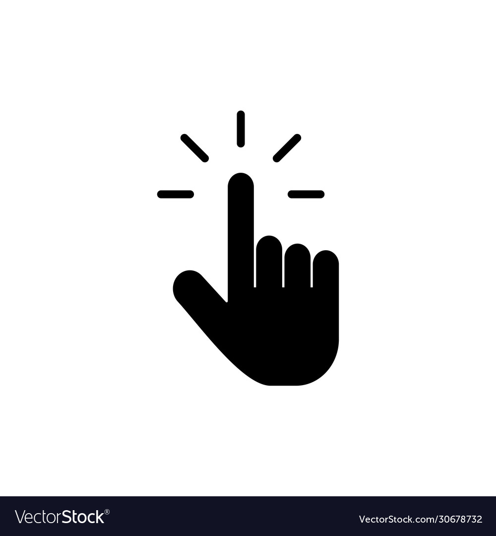 Hand cursor icon click finger vector image Hand cursor icon click finger