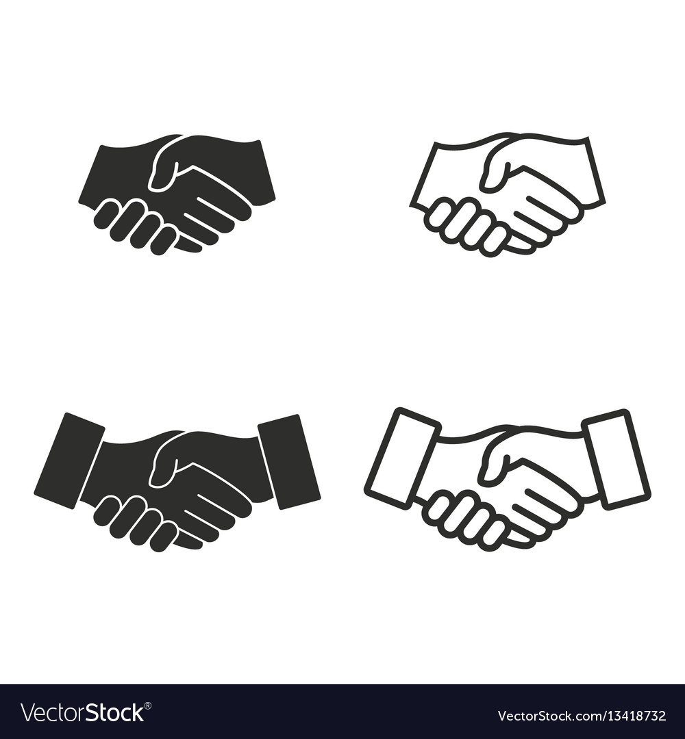 Handshake Icon Set Royalty Free Vector Image Vectorstock