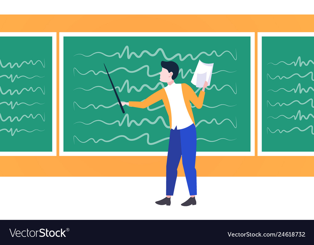 Man lecture college teacher holding pointer