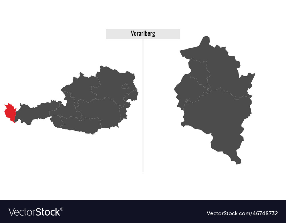 Karte von vorarlberg state austria vector image Karte von vorarlberg state austria