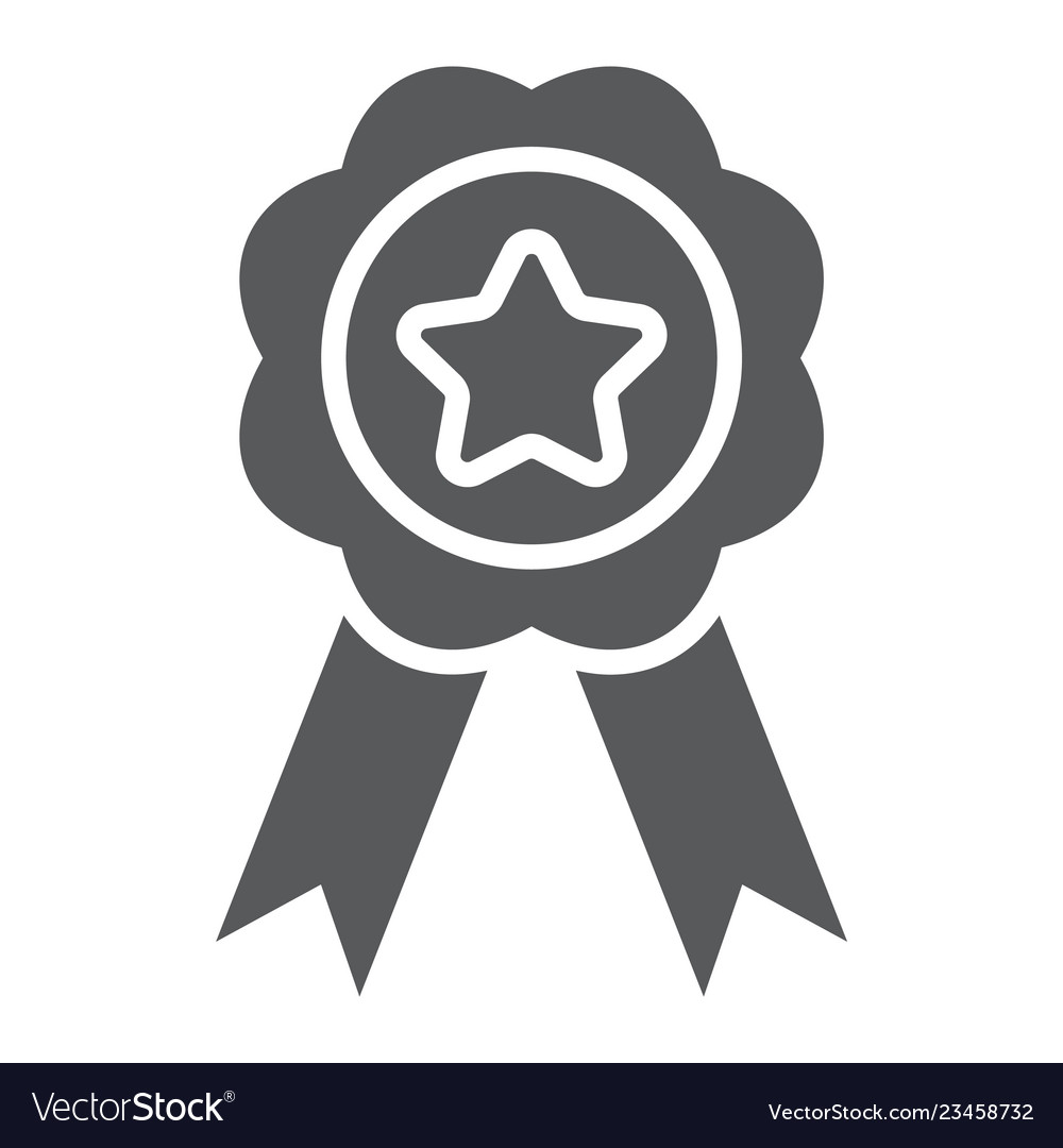 Medal Glyph Icon Sport And Prize Award Sign Vector Image