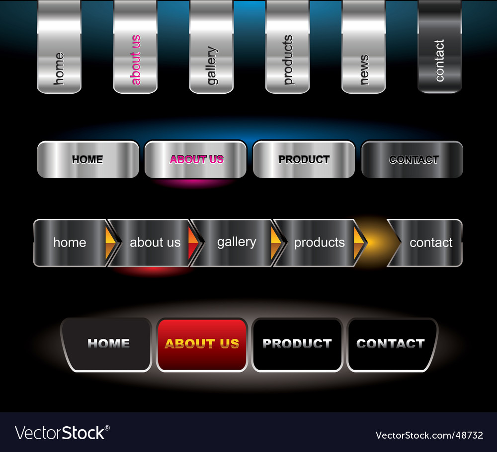 Metallic editable website buttons