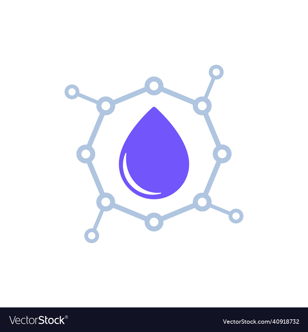 Nano particles icon with a drop