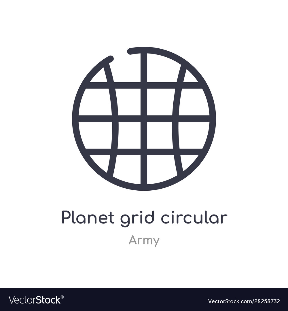 Planet grid circular outline icon isolated line