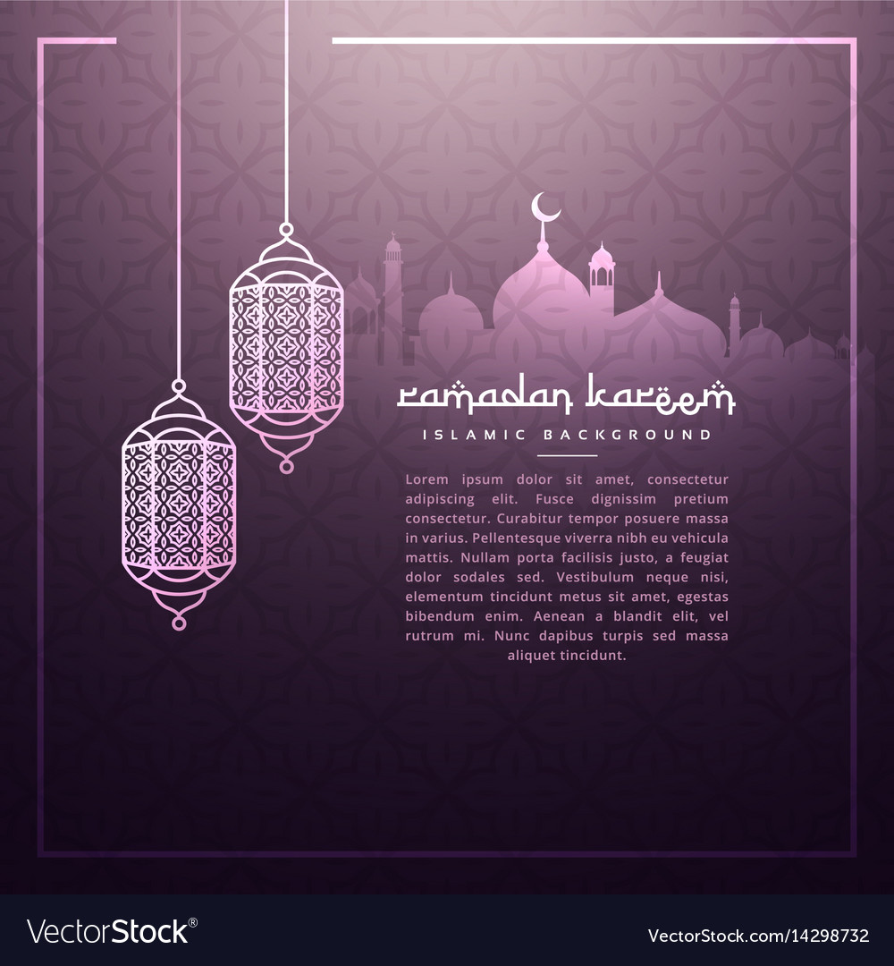 Ramadan background with hanging lamps