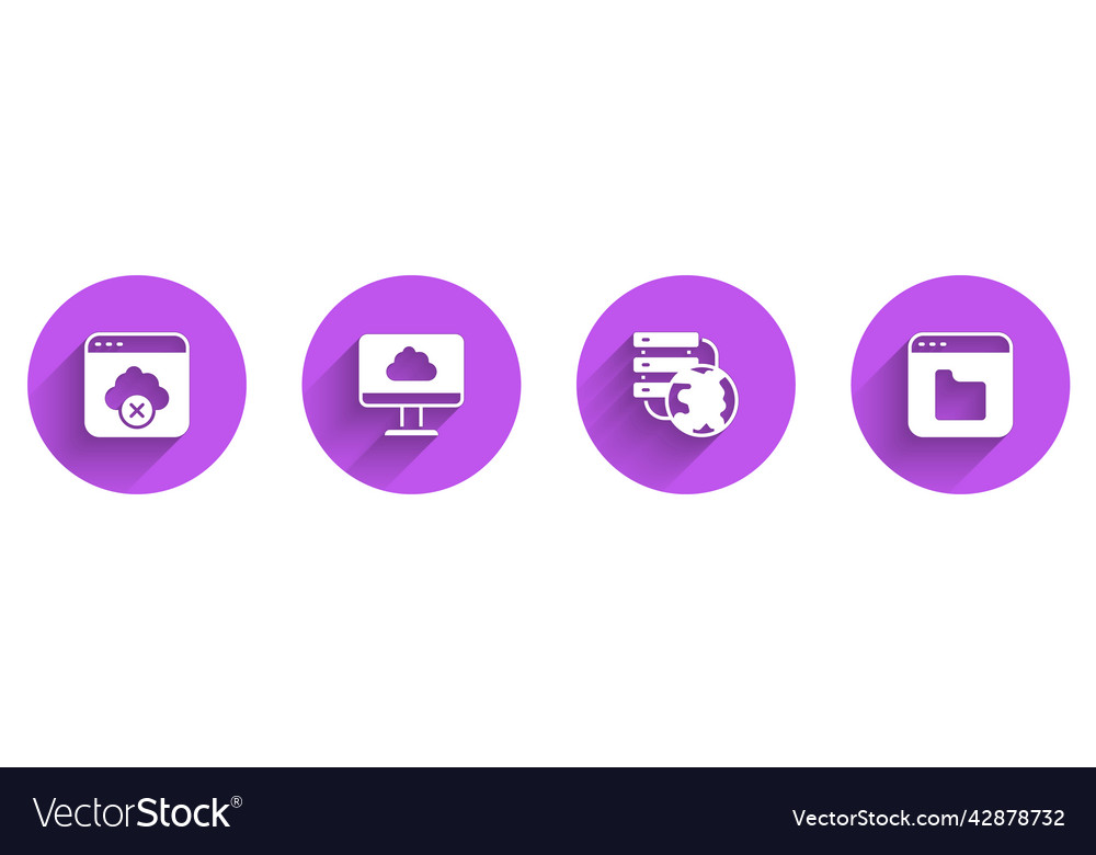 Set failed access cloud storage technology vector image Set failed access cloud storage technology