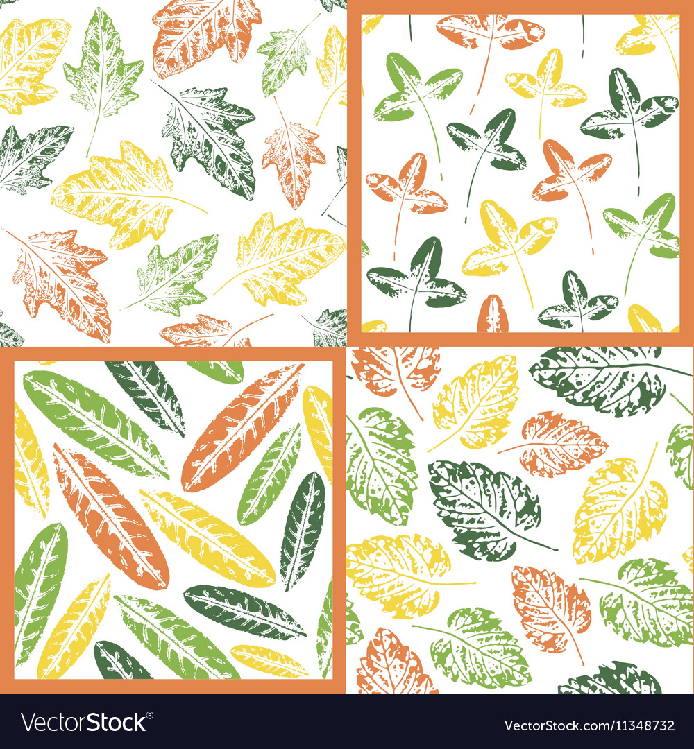 Set of leaf imprint patterns